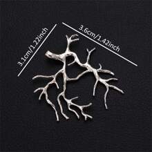 2/6 件 DIY 树枝设计吊坠框架套装，适用于手工珠宝，包括 3 个金色和 3 个银铜水晶吊坠支架，用于制作项链，男女通用手工用品