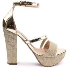 Sandália Feminina Salto Grosso Alto Meia Pata Confortável P125