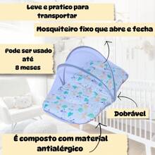 Berço Portátil Ninho redutor com mosquiteiro preço de atacado, enxoval, bebê - Azul Marinho - Visão 4