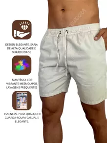 Kit 3 Men's Shorts Twill Mauricinho Bermuda Premium Brim La.Bless - 淺粉色 - 查看 2