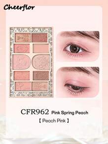 CHEERFLOR 浮雕化妆盘，眼影盘，高显色度，带磁性旋转盖，哑光闪光粉眼影盘，持久亮泽闪光眼影，轻盈，顺滑，带镜子，荧光笔轮廓腮红粉一体式化妆盘，日常化妆品