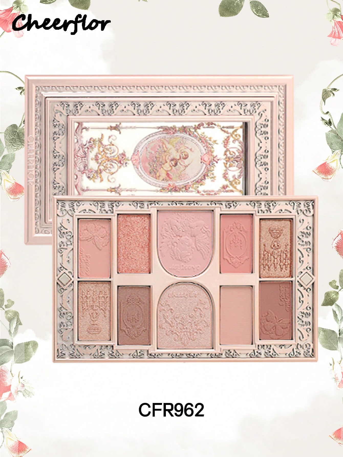 CHEERFLOR باليت مكياج مُنقَّش، باليت ظلال العيون ع...