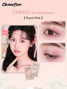 CHEERFLOR 浮雕化妆盘，眼影盘，高显色度，带磁性旋转盖，哑光闪光粉眼影盘，持久亮泽闪光眼影，轻盈，顺滑，带镜子，荧光笔轮廓腮红粉一体式化妆盘，日常化妆品