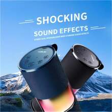 Bluetooth Speaker With RGB LED Audio Box 50w FM USB TWS - Grey - View 3