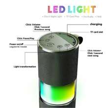 Bluetooth Speaker With RGB LED Audio Box 50w FM USB TWS - Grey - View 4