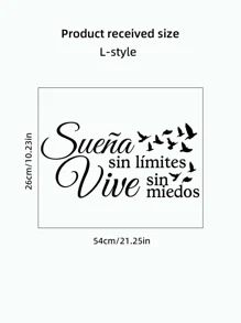 1 pièce Autocollant mural avec citation motivationnelle en espagnol, autocollants étanches convenant pour étude, chambre, salon, décoration de la maison, "Rêve sans limites !