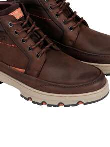 Fluchos Botines casuales para hombre hechos en piel color marrón con detalles naranja modelo F 1844 ✅ Entrega 24/72h a España (península) - Marrón - Ver 5