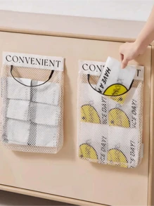 Wall-Mounted Kitchen Garbage Bag Storage Rack – 1pc Large Capacity Plastic Bag Holder With Hook-And-Loop For Easy Access Storage - Multicolor - View 9