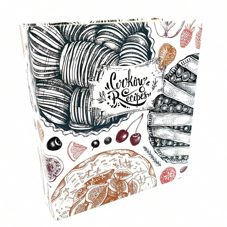 Recipe Binder Set A5 3Ring Cookbook With 50 Recipe Cards, 25 Clear