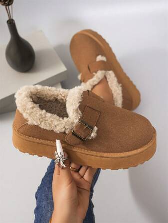 2024 New Style Women's Thick-Soled Camel Snow Boots, Winter Warm Plush Shoes