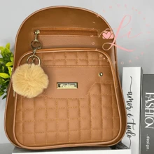 Women's Multi-Functional Backpack With Pockets For College School Work - Camel - View 2