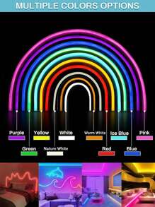 Acosh Neon 圣诞节等场合使用的 LED 霓虹灯条 - 电池供电，带开/关开关，室内/室外使用，多色照明，适合派对、阳台、餐厅装饰 - 多色 - 查看 2