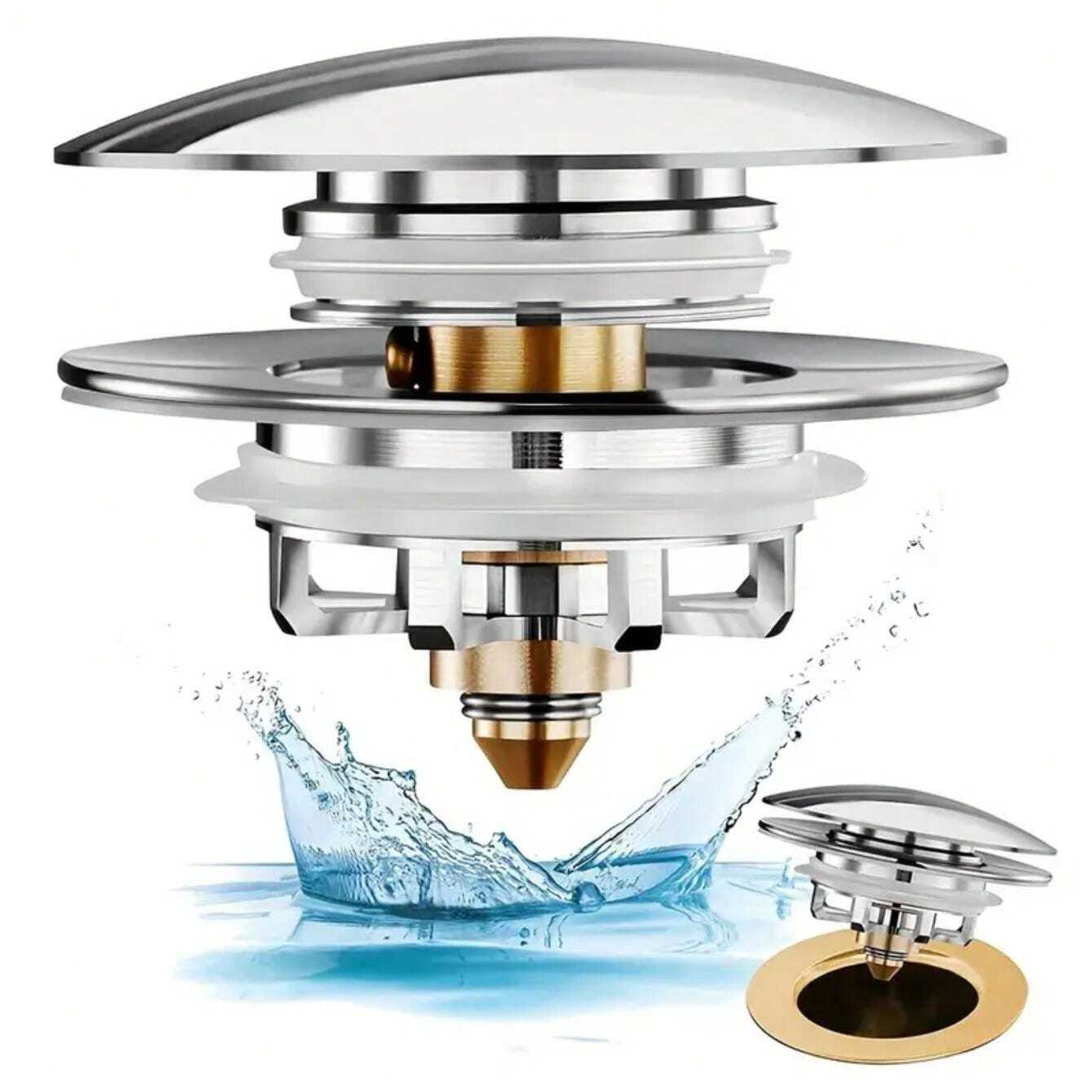 1pc Popping Up Bath Tub Drain Plug And Cover, Replacement For Lift And