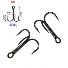 Fishing Treble Hooks Kit, Red And Black Treble Hooks Sharp Round Bend High Carbon Steel Fishing Hooks Strong Barbed Hooks With Stainless Steel Split Rings, For Lures Baits Fishing Hook Set 2# 4# 6# 8# 10# For Freshwater Saltwater