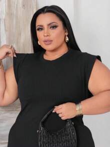 MUSCLE DRESS PLUS SIZE WOMEN'S FASHION - 黑色 - 查看 3