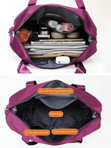 Marisa 11678 Large Capacity Waterproof Travel Bag - 中紫紅色 - 查看 2