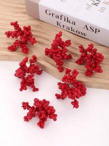 Phụ kiện Giáng sinh đỏ Series - Quả mọng đỏ nhân tạo, Quả lựu đỏ Giáng sinh giả, Nĩa 3 chấu 9 đầu, Phụ kiện vòng hoa Giáng sinh & dây leo, Quả mọng đỏ xốp 3 chấu, Quả lựu đỏ giả - Nhiều màu - Xem 16