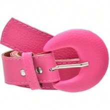 Kit 2 Women's Fashion Belt Fashion Oval Belt 1.10cm Various Colors Summer - Hồng - Cam - Xem 7