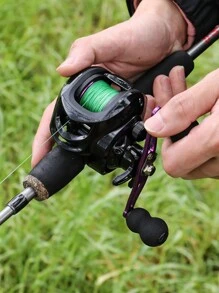 SOUGAYILANG 抛投式鱼竿和渔线轮组合，超轻基础款玻璃鱼竿，舒适 EVA 手柄，高速 7.2:1 齿轮比，抛投式渔线轮，500 米鱼线，淡水垂钓理想渔具 - 黑色 - 查看 11