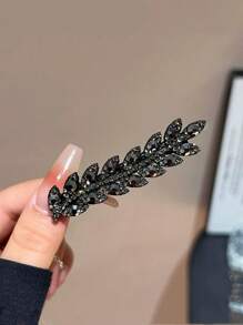 2 件韩式水晶麦穗发夹，优雅鬓角刘海发夹，女士波浪侧夹，鳄鱼发饰 - 彩色 - 查看 9