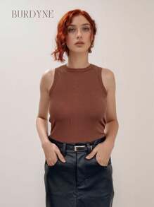 Kit 3 Basic Ribbed Tank Top Women's Summer Gringa Blouse - 棕色/黑色/關閉 - 查看 4