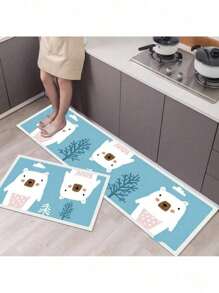 Fashionable Simple Nordic Style Kitchen Floor Mat Household Carpet Long Strip Door Mat Modern Home Decor - 5 - 查看 3