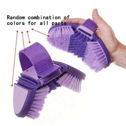 1 pieza cepillo de caballo flexible para limpieza equina, cepillo suave de cerdas de caballo, múltiples ángulos de limpieza, cepillo para baño de caballos y equipo ecuestre