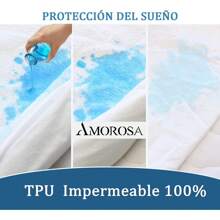 Cubre Colchón Matrimonial Protector De Colchon Impermeable Lavar Maquina -135*190+45cm - Gris - Ver 6