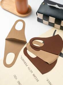 Gói 7 khẩu trang vải polyester lụa băng ba chiều 3D màu trơn cho người lớn - Chống tia UV, thoáng khí, thiết kế có thể giặt được, tạo sự thoải mái và phong cách - màu đen - Xem 12