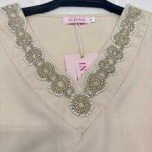 SHORT SLEEVE BLOUSE J08 - Màu be - Xem 3