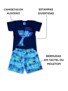 8 Pieces Children's Clothing Kit For Boys Summer 4 Assorted Sets 4 T-Shirts + 4 Shorts/Bermudas - 彩色 - 查看 2