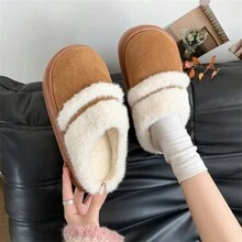 Vintage Home Slippers Women's Winter Indoor Warmth Thick Soled Plush Slippers Fashion Slippers Birken Shoes Women's Slippers New Style
