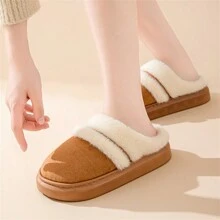 Vintage Home Slippers Women's Winter Indoor Warmth Thick Soled Plush Slippers Fashion Slippers Birken Shoes Women's Slippers New Style