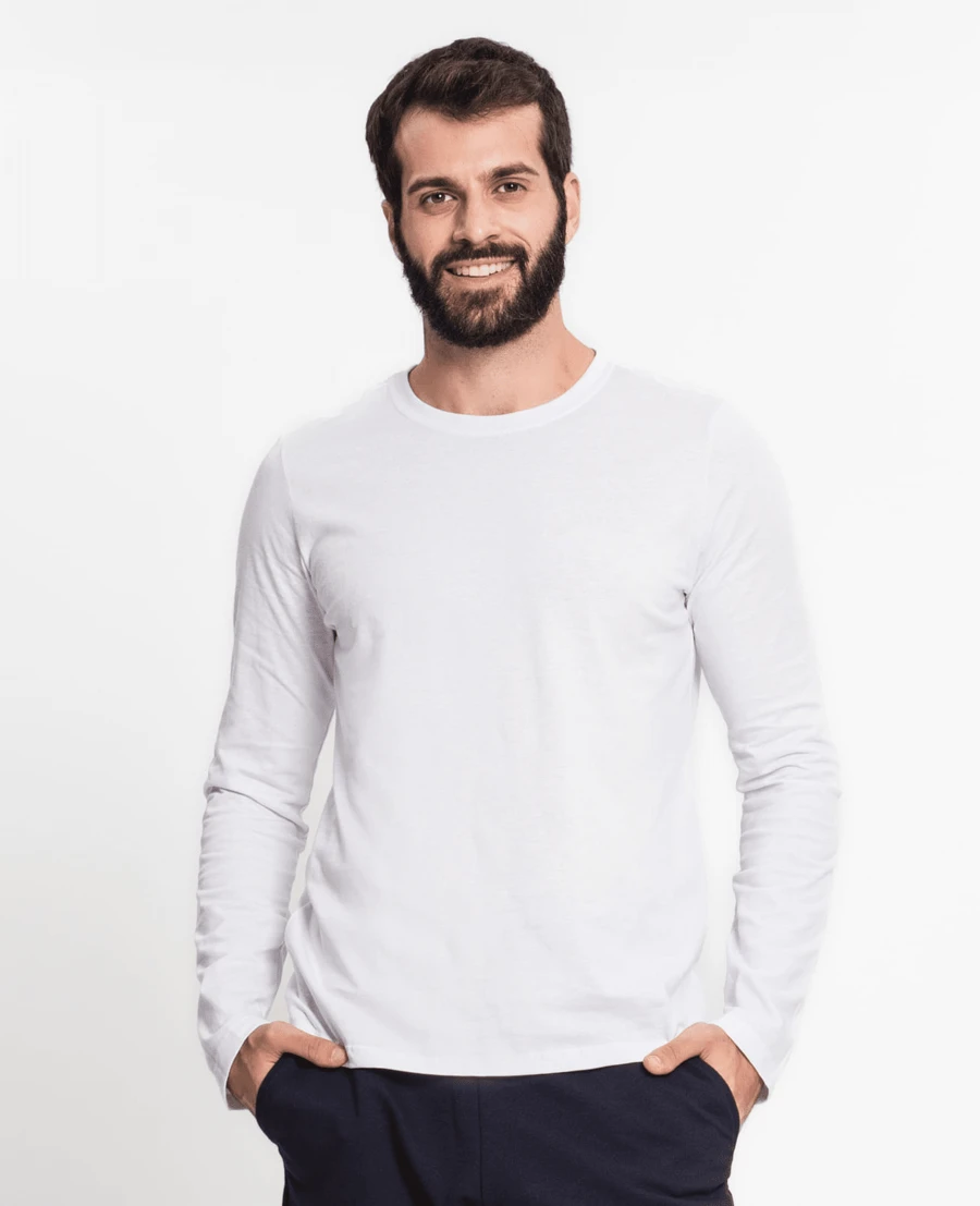 Kohmar Men's Basic Half Mesh T-Shirt In White - 白色 - 查看 1