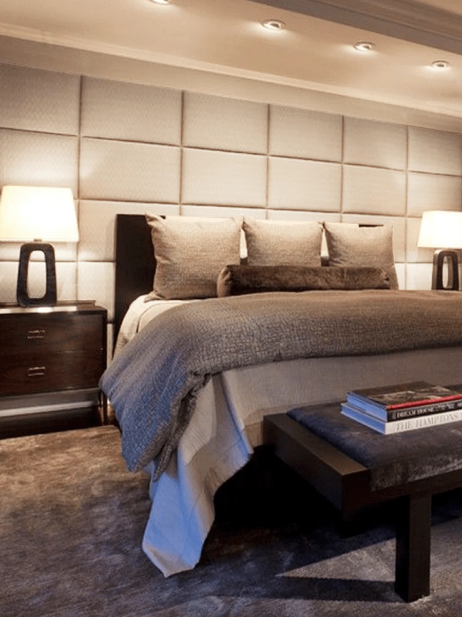 Modular Upholstered Headboard Module Adhesive Single Double Queen King Bed - 40X30cm - 查看 1