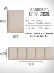 Modular Upholstered Headboard Module Adhesive Single Double Queen King Bed - 40X30cm - 查看 4