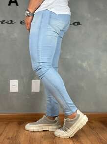 Super Skinny Premium Basic Jeans 01 - Blue and White - View 5