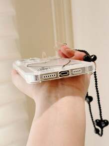 Apple 1pc Transparent Card Slot Heart Design Phone Case Compatible With Iphone 16 Pro Max/16 Pro/16/15/12/13/14/13 Pro/11, Anti-Drop Compatible With Iphone 15 Pro Max/13 Pro Max, 14 Plus Waterproof Shockproof Scratch Resistant - Black - View 5