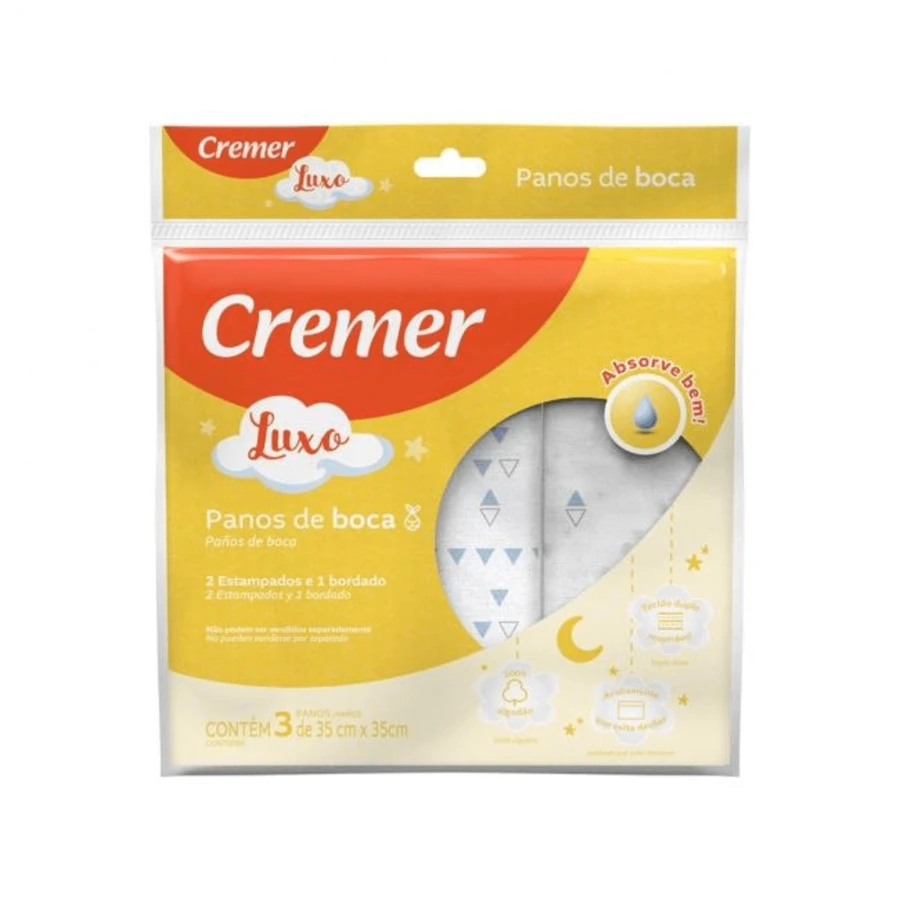 Pack Of 3 Cremer Luxury Bib Washcloths 35x35cm 100% Soft Cotton - 中性的 - 查看 1