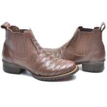 Scalloped Leather Boot - 巧克力棕 - 查看 5