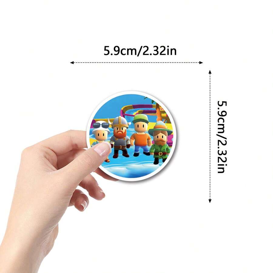 55Pcs Stumble Guy Vinyl Cartoon Stickers For Water Bottles, Diaries