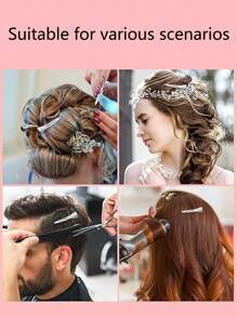 10pcs/20pcs/40pcs Women Simple & Chic Casual Hollow Design 1.77in Alloy Silver Hair Clips, Suitable For Daily Makeup, Hair Salon Styling, Y2K Style Hairpins Accessories Claw Clips Hair Claws Hair Barrettes, School Stuff, Hair Accessories, Head Accessories - Silver - View 3