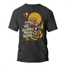 Men's Cotton Hero Clown Printed T-Shirt Premium Shirt Fresh Mesh Combed Blouse Round Neck Lightweight Fabric - 深灰色 - 查看 4
