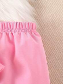 2 piezas/Conjunto Sudadera con capucha con estampado de mariposa y cremallera + pantalón casual para niña joven, otoño primavera - Rosa - Ver 6