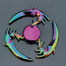 多色多款式金属手指旋转器/办公室减压娱乐玩具/适合节日/派对礼物，手指滚轮，减压玩具，镰刀 - 彩色 - 查看 40