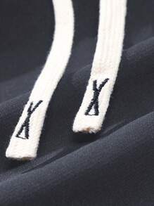 纯色男士运动裤，休闲运动常规版型，大码可选，适合旅行、度假、户外露营，弹性腰带，抽绳设计，多口袋，裤脚系带。 - 灰色 - 查看 7