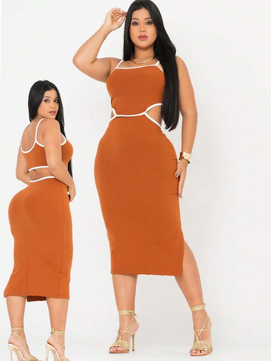 Midi Dress - Mustard Yellow - View 1