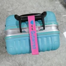 1 pieza Correa/Etiqueta de equipaje personalizada con nombre bordado para maleta, Etiqueta de equipaje con hebilla de metal personalizada, multifuncional, funcional, práctica, de moda para todos, colorida, vintage, sobria, unisex, deportiva, informal, personalizada, única, para invierno, regalo de Navidad/fiestas, accesorio de bolso/llavero para cumpleaños