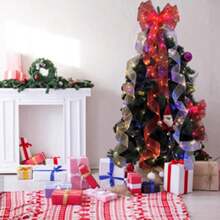 Christmas Ribbon For Trees Bows Christmas Decoration Wired Ribbon 3m - 彩色 - 查看 1