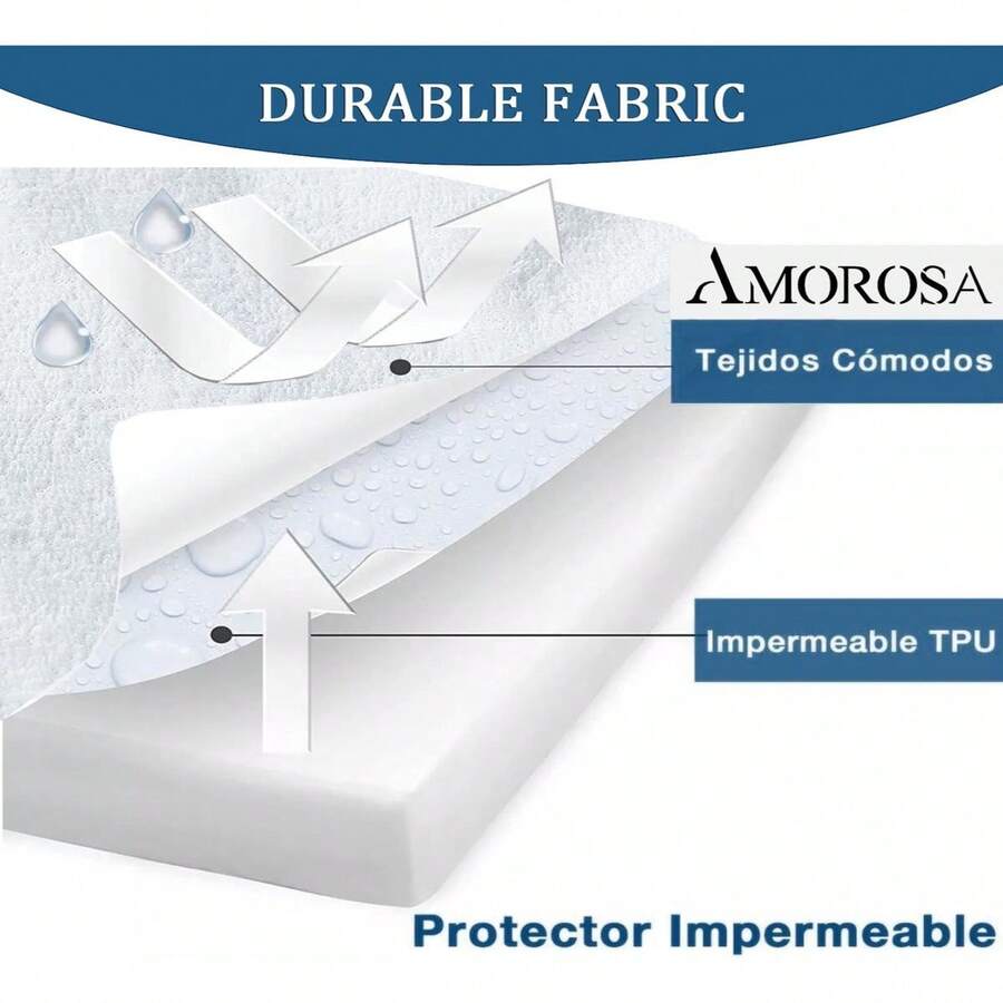 Tamaño Matrimonial Protector De Colchon Impermeable Lavar Maquina